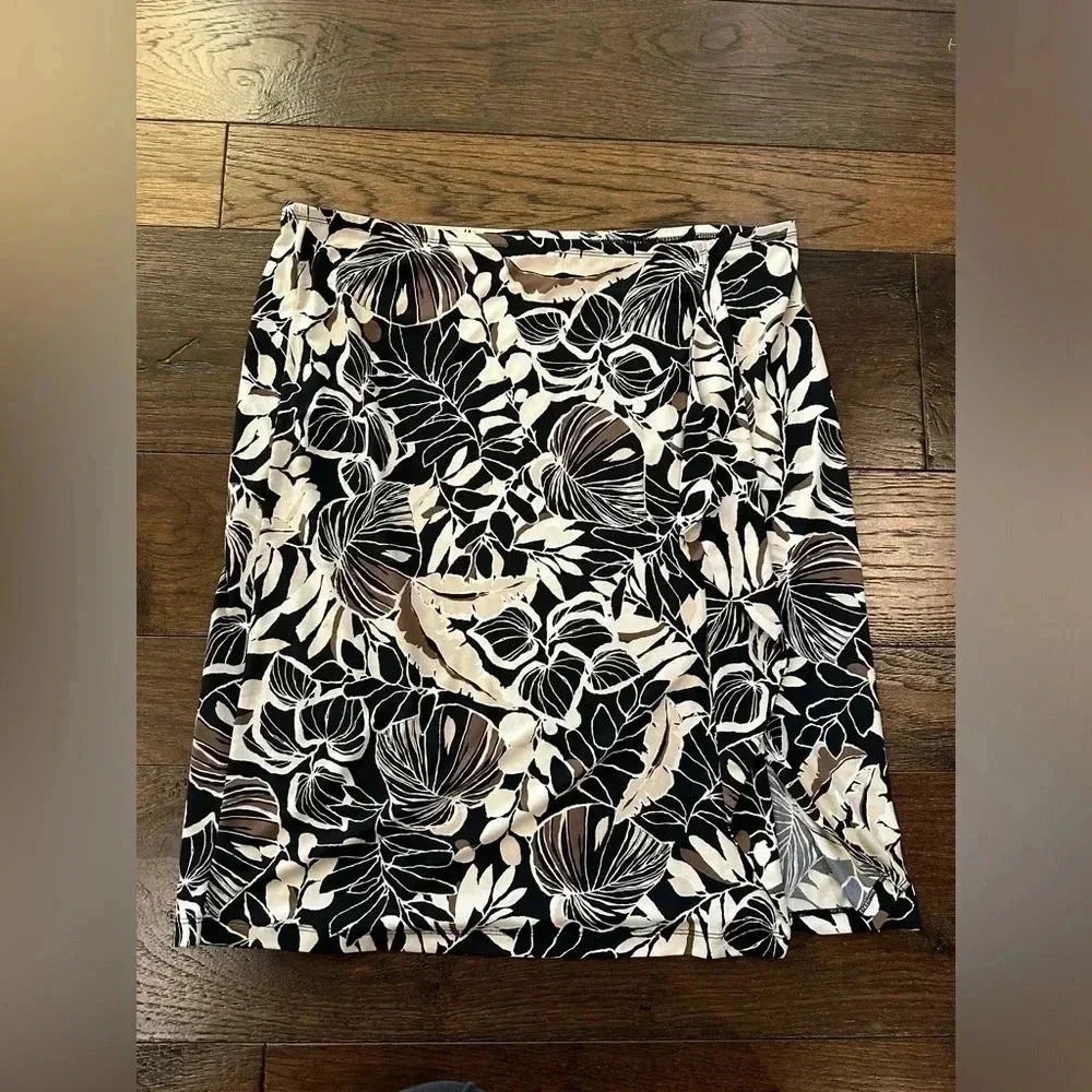 Apostrophe Black and Brown Stretch Skirt- Womens XL